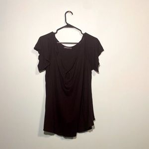 Black cutout shoulder blouse
